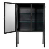 20chau cabbk 1904chaunceywidecuriobarcabinet blackiron&clearglass  front onedooropen