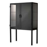 20chau cabbk 1904chaunceywidecuriobarcabinet blackiron&clearglass  front side