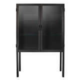 20chau cabbk 1904chaunceywidecuriobarcabinet blackiron&clearglass front doorsclosed