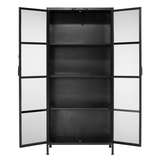 20unio cubk 1904uniontallcuriocabinet blackiron&clearglass front doorsopen