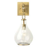 4tear clab 1902teardrophangingwallsconce antbrass front lit