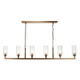 5line6 abcl 1910linear6lightchandelier antiquebrass lit