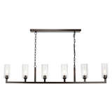 5line6obcl 1910linear6lightchandelier oilrubbedbronze lit